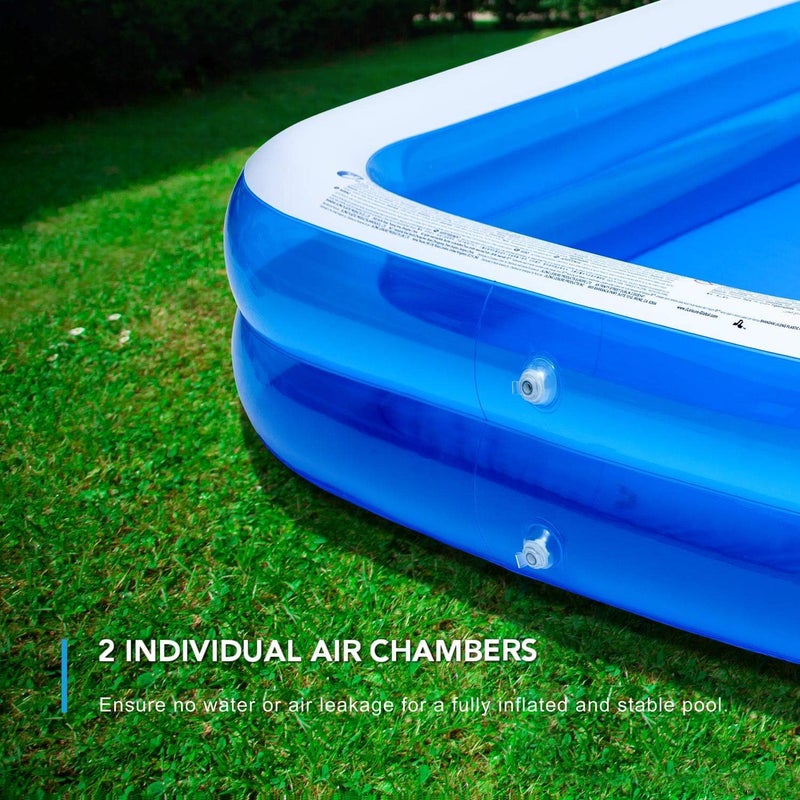 CHICLIST Inflatable Swimming Pool 120" X72" X20" Family Swim Center for Kids Full-Sized Lounge Pool for Kids Adults Easy Set for Backyard Summer Water Party Outdoor Kiddie Pools - Image 5